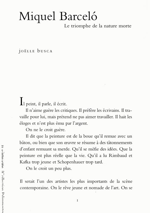 Miquel Barceló, Catalogue, 2000