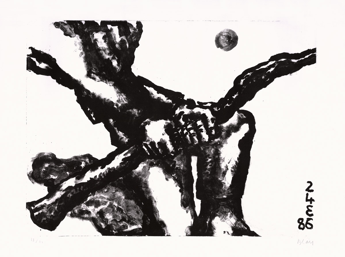 Jean-Charles-Blais-Estampe-Lithographie-Sans-titre-Atelier-Bordas,-Paris-1986