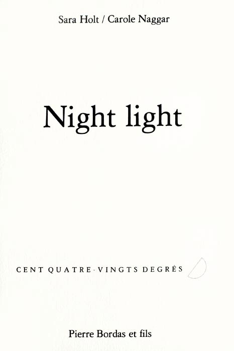 Sara Holt, Livre, -Night Light-, 1979