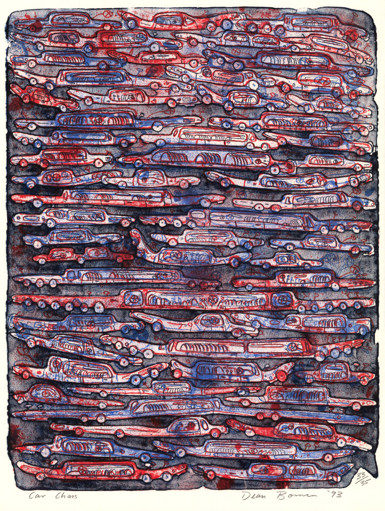 Dean Bowen, Lithographie, -Car chaos-, 1993