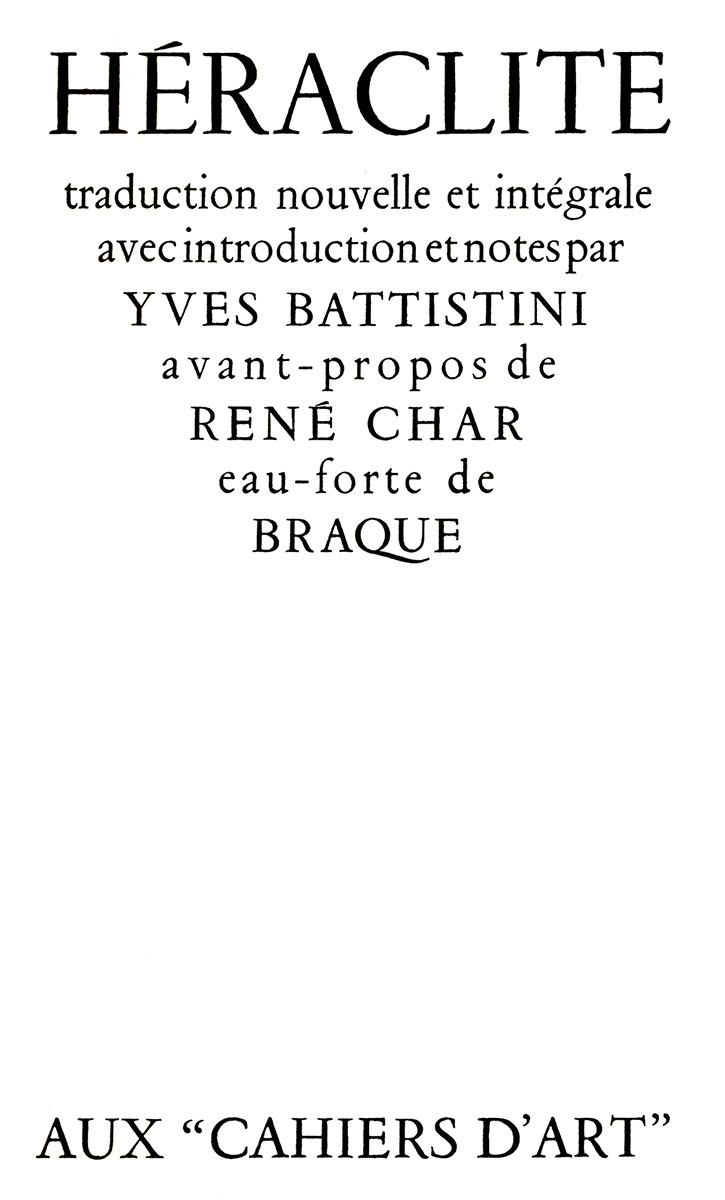 Georges Braque, Livre, -Héraclite -, 1948