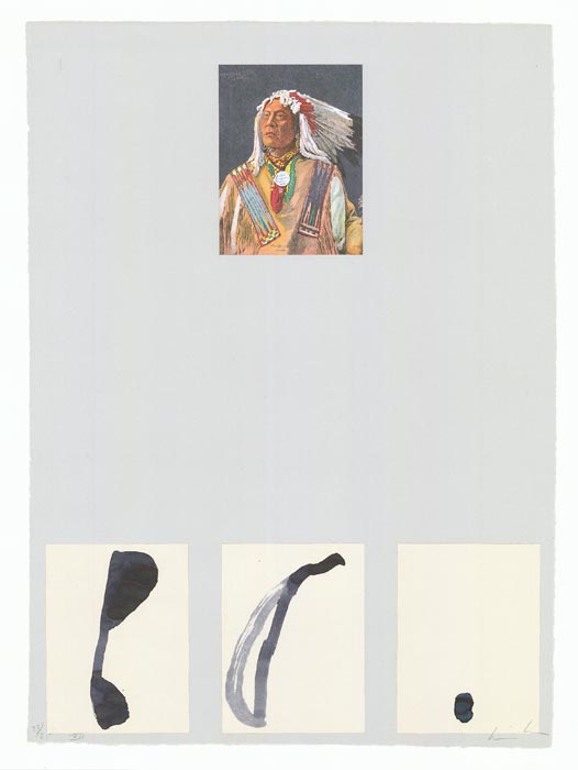 James-Brown-Estampe-Lithographie-Fifteen-indians-VII-Galerie-Lelong,-Paris-1990