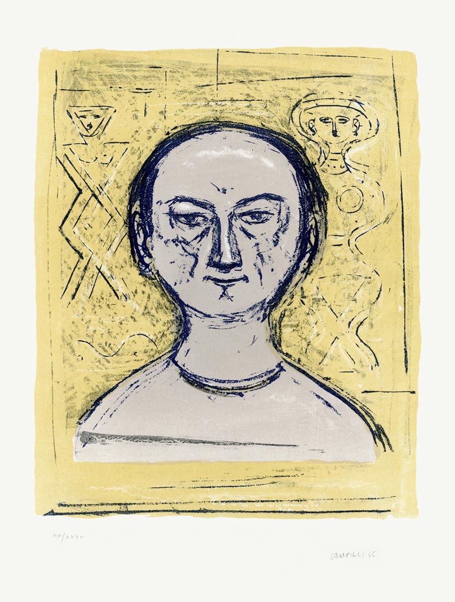 Massimo Campigli, Lithographie, -Autoritratto-, 1965