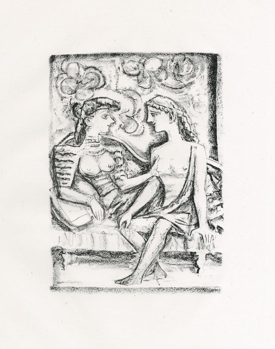 Massimo Campigli, Lithographie, -Theseus, Seduzione-, 1949