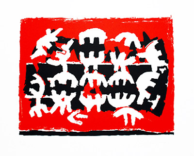 Giuseppe-Capogrossi-Estampe-Lithographie-Opale-n.-8-Erker-Presse,-St-Gallen-1971