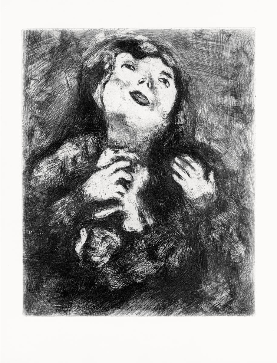 Marc-Chagall-Estampe-Eau-forte-La Jeune Veuve-Vollard-Tériade, 1952-1927-1930