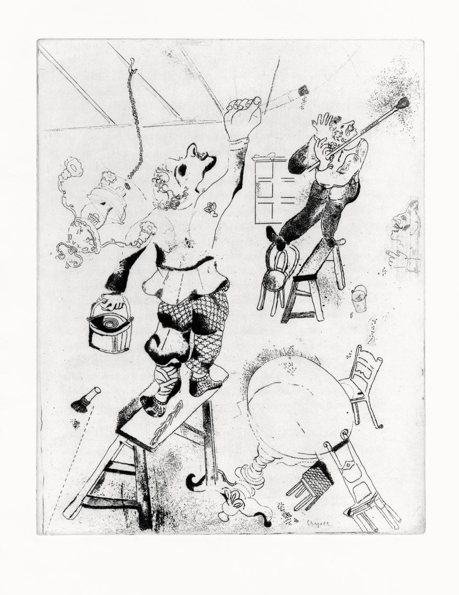 Marc Chagall, Eau-forte, -Les Peintres-, 1923-1927