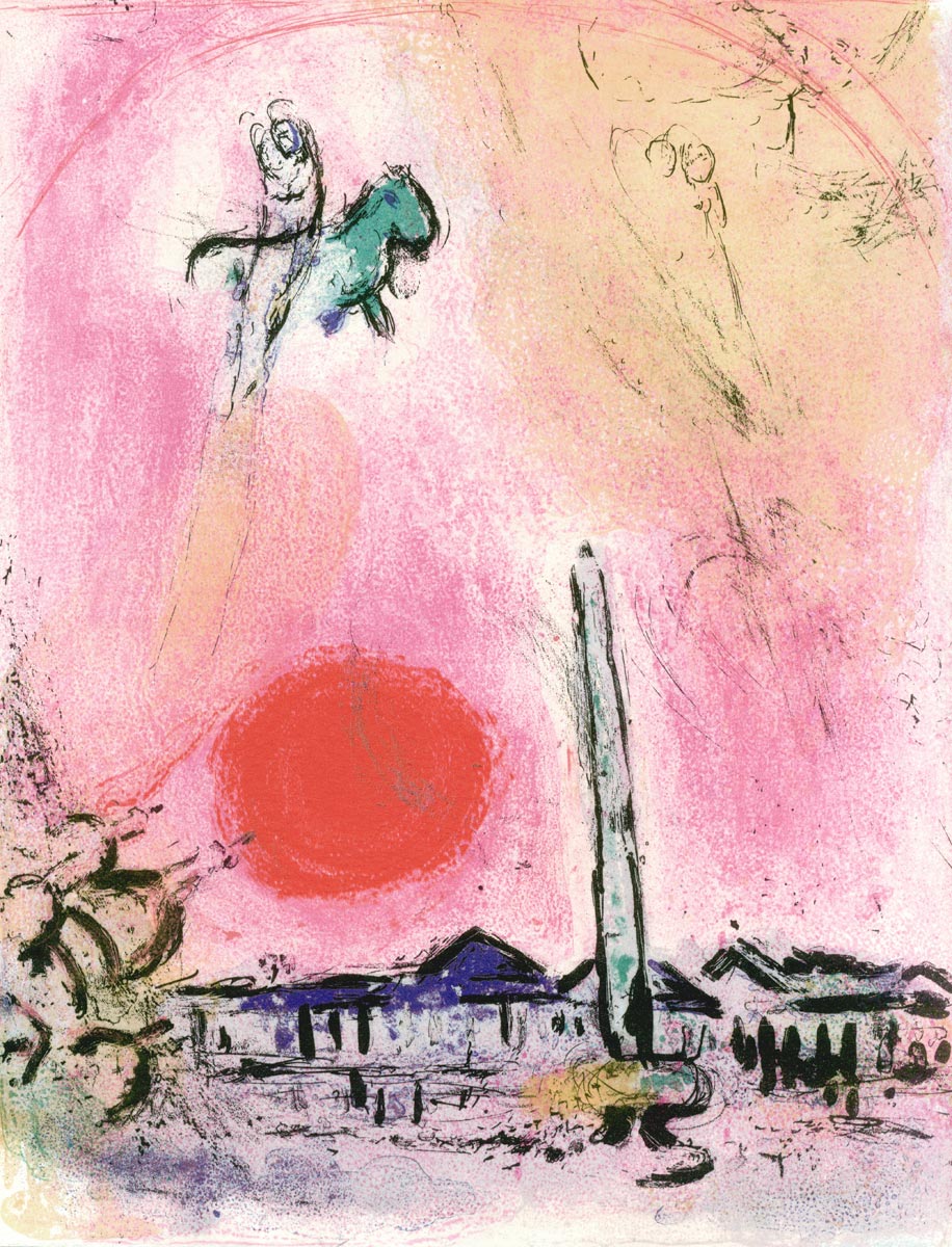 Marc Chagall, Lithographie, -Regard sur Paris-, 1962