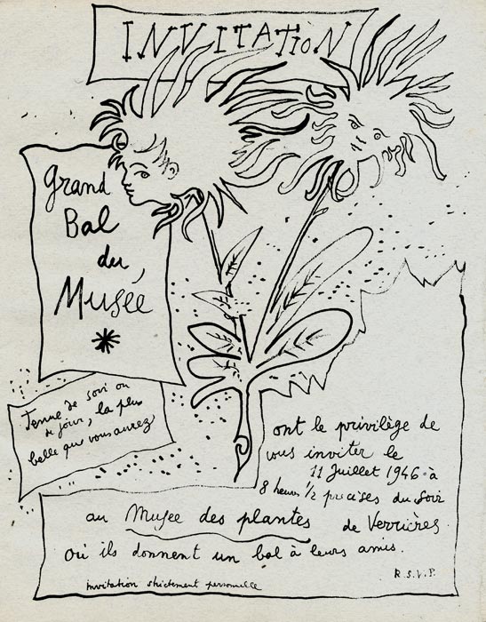 Jean-Cocteau-Autre-Lithographie-Grand Bal du Musée--1946
