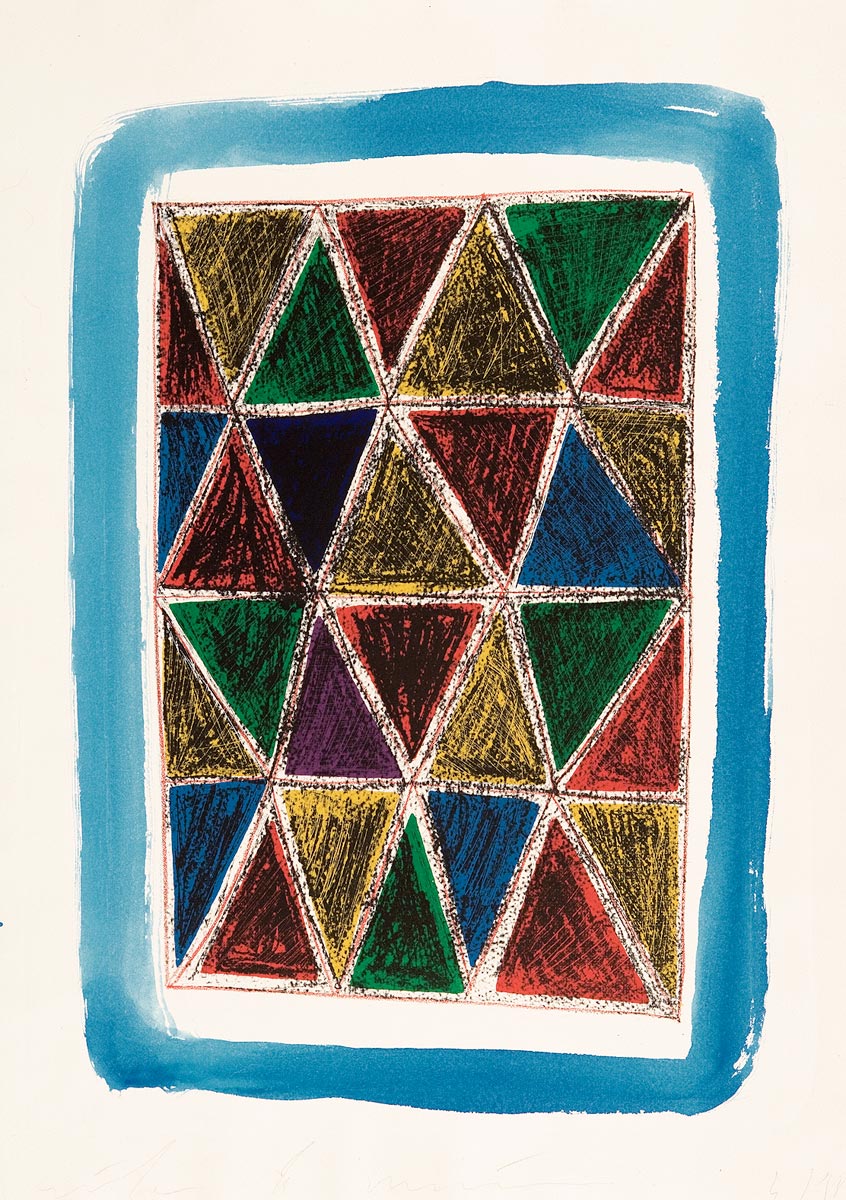 Nicola De Maria, Lithographie, -Testa elettrica celeste-, 1991