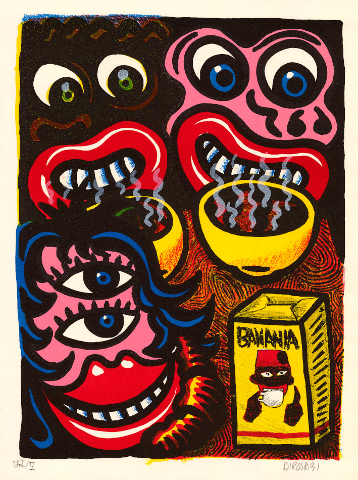 Hervé Di Rosa, Lithographie, -Banania-, 1991