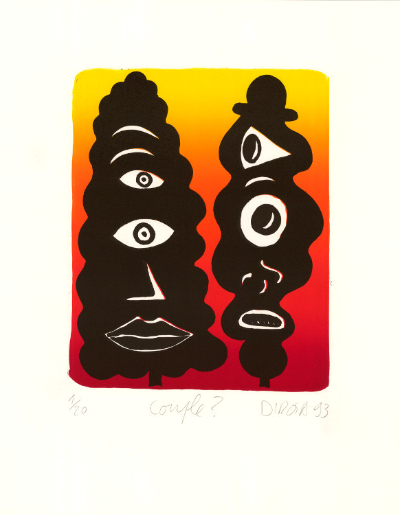 Hervé Di Rosa, Lithographie, -Le couple ?-, 1993