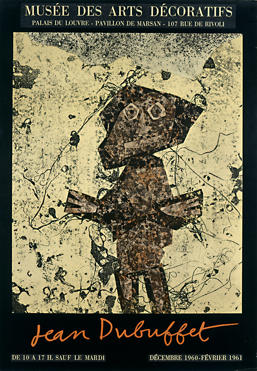Jean-Dubuffet-Affiche-Lithographie-Jean Dubuffet-Musée des Arts Décoratifs, Paris-1960