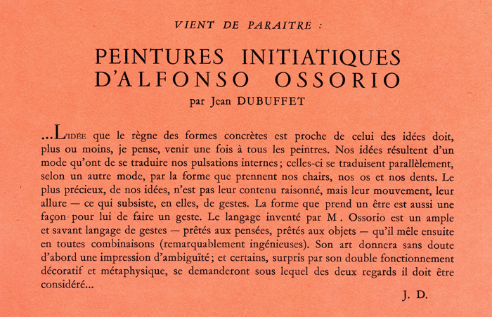 Jean Dubuffet, Catalogue, 1962