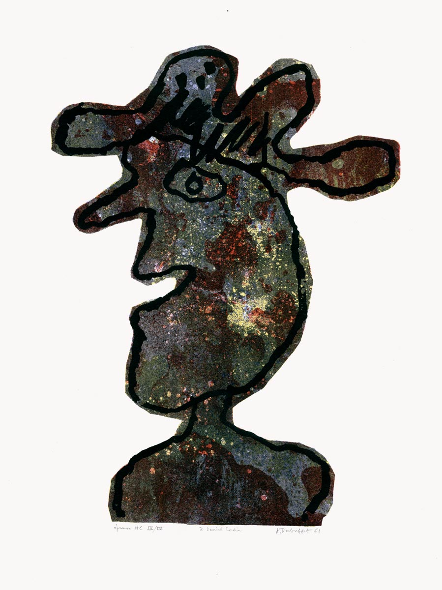 Jean Dubuffet, Lithographie, -L-Homme au chapeau-, 1961