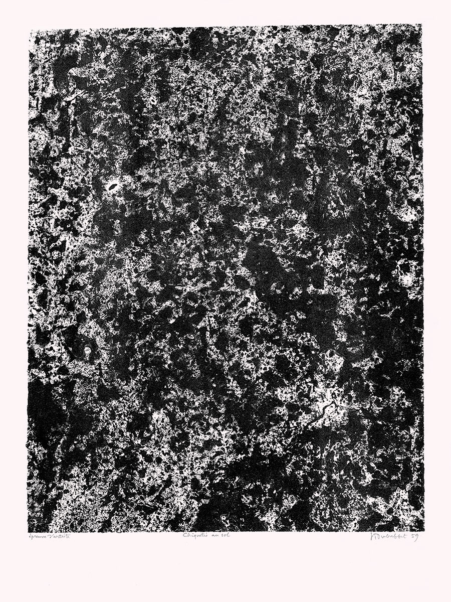 Jean Dubuffet, Lithographie, -Les phénomènes, Chiquetis au sol-, 1958