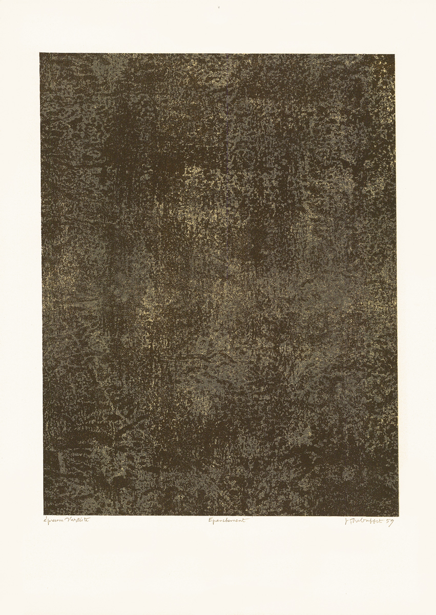 Jean Dubuffet, Lithographie, -Les phénomènes, épanchement-, 1959