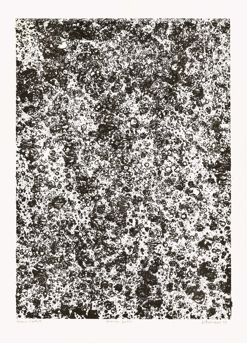 Jean Dubuffet, Lithographie, -Les phénomènes, Gravier perlier-, 1959