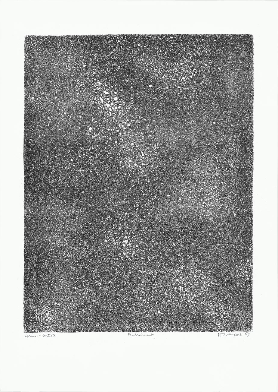 Jean Dubuffet, Lithographie, -Les phénomènes,Poudroiement-, 1959