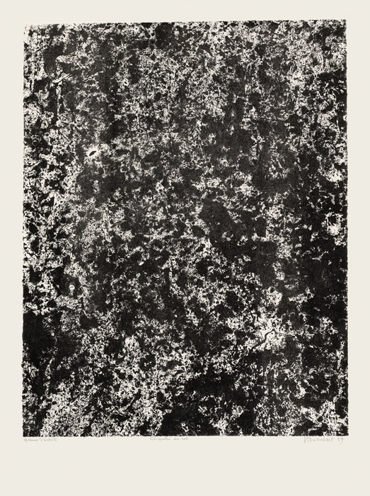 Jean-Dubuffet-Estampe-Lithographie-Les phénomènes, Chiquetis au sol--1958