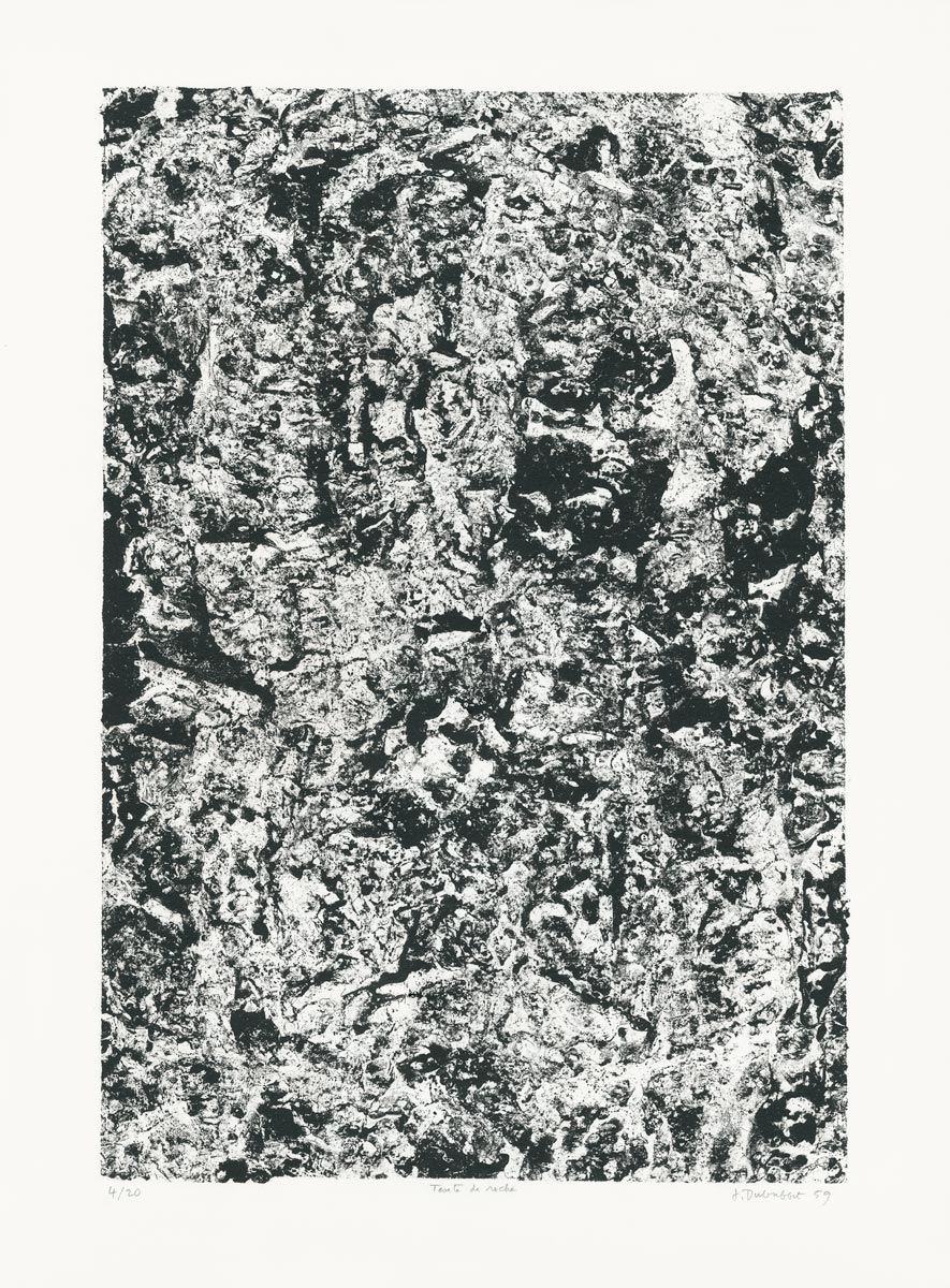 Jean-Dubuffet-Estampe-Lithographie-Les-phénomènes,-Texte-de-roche--1959