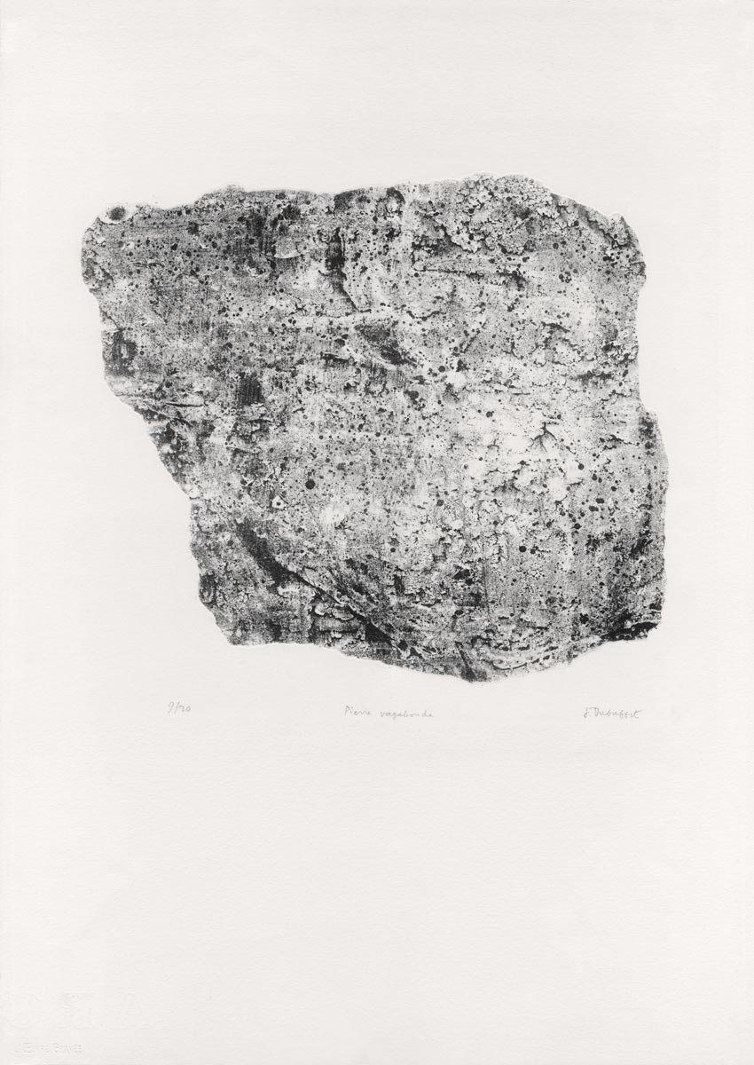 Jean Dubuffet, Lithographie, -(Les phénomènes), Pierre Vagabonde-, 1958