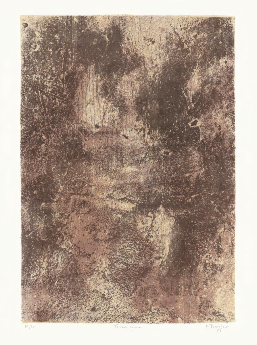 Jean Dubuffet, Lithographie, -Les phénomènes, Terrain roux-, 1958