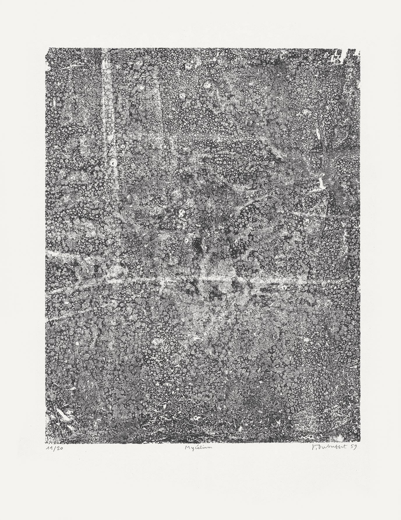 Jean-Dubuffet-Estampe-Lithographie-Les phénomènes, Mycélium--1959