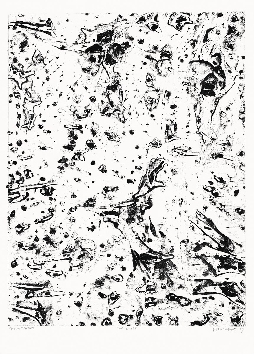 Jean Dubuffet, Lithographie, -Les phénomènes,Sol jonché-, 1959