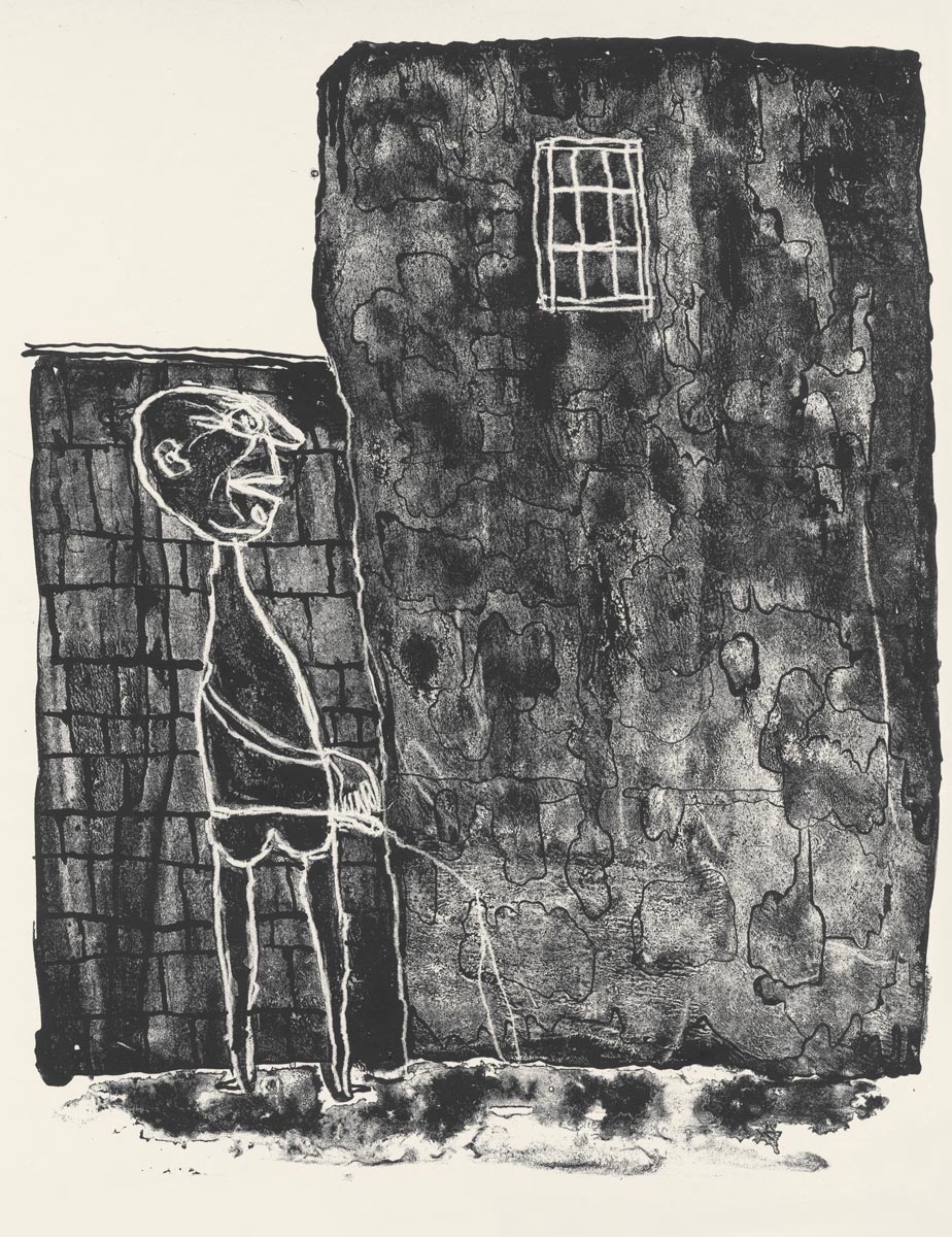 Jean Dubuffet, Lithographie, -Pisseur au mur-, 1945