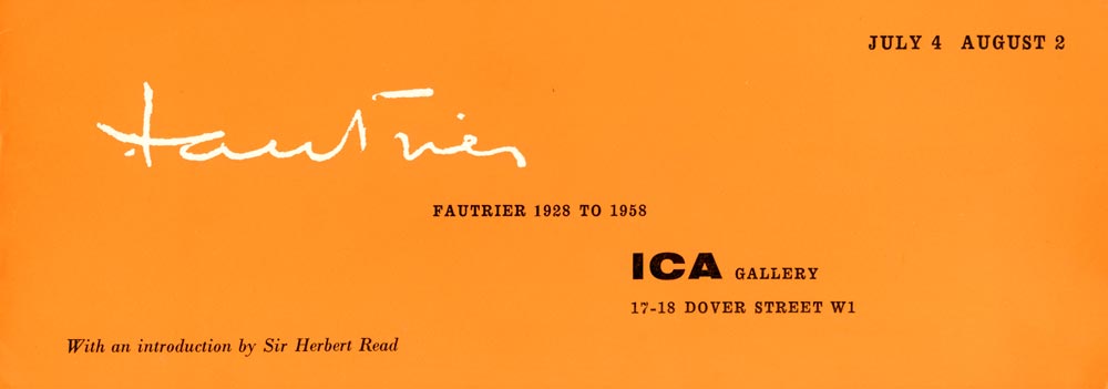 Jean Fautrier, Catalogue, 1958