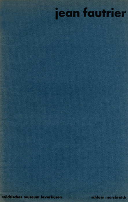 Jean Fautrier, Catalogue, 1958