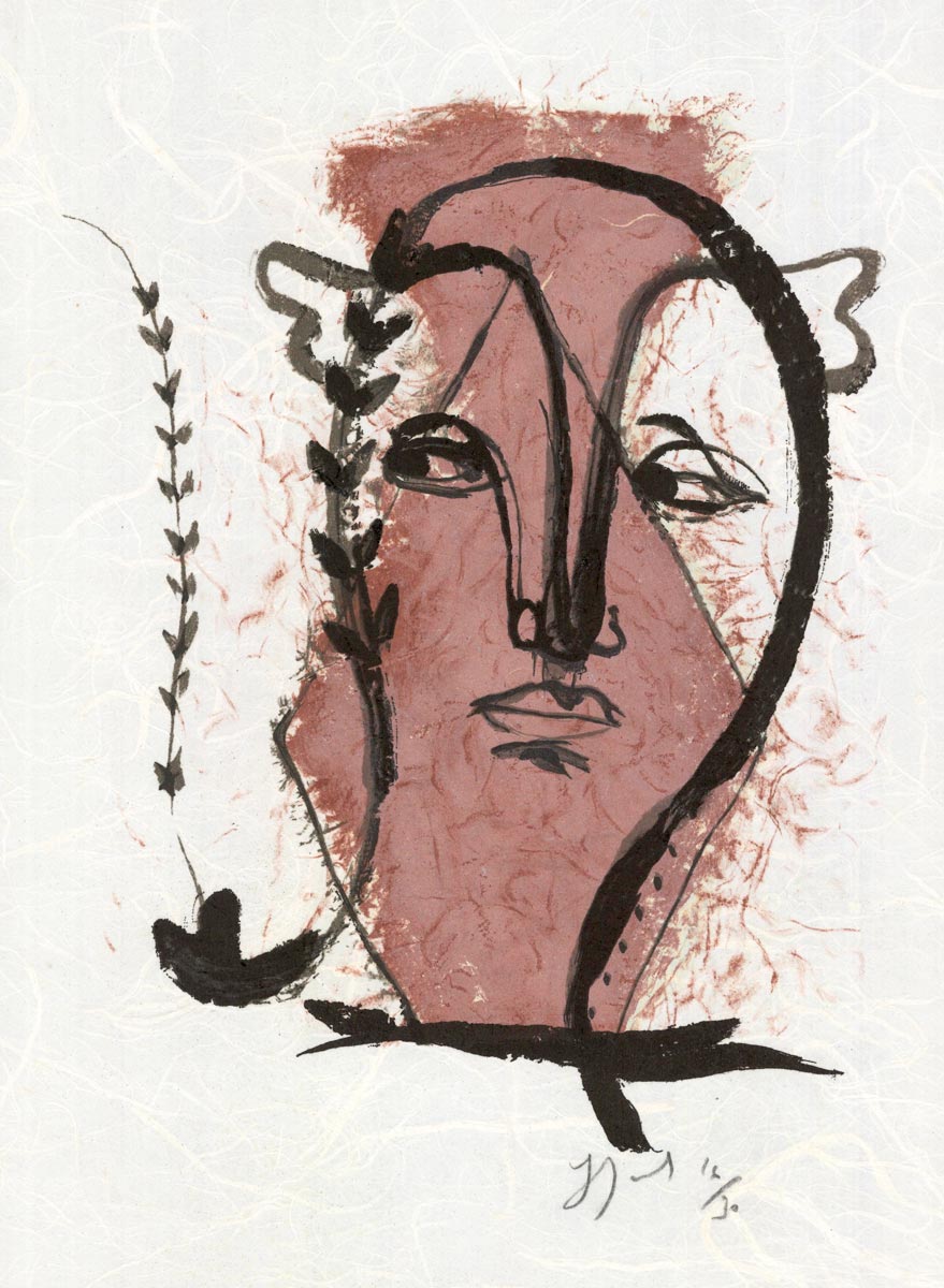 Gérard Garouste, Lithographie, -Visage Losange-, 1996