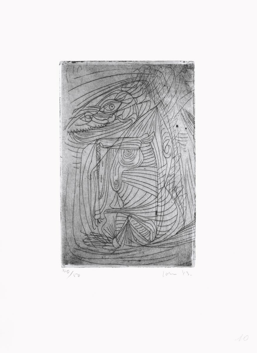 Asger Jorn, Eau-forte, -Occupations 10. La pensée encombrante-, 1943