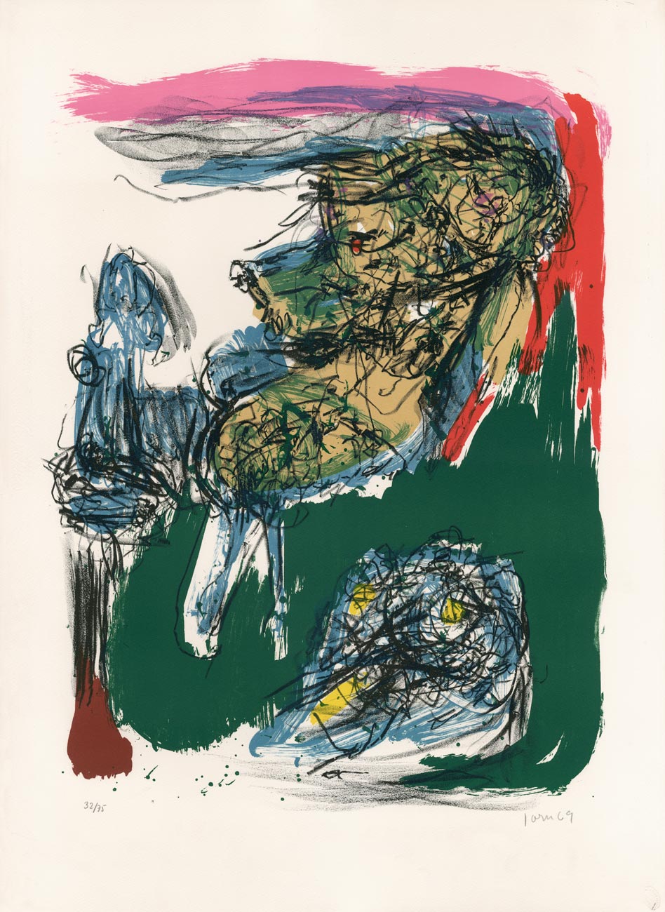 Asger Jorn, Lithographie, -intimités graphoglyptiques (1)-, 1969