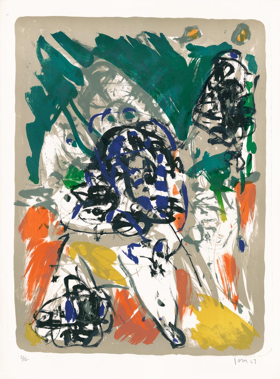 Asger Jorn, Lithographie, -intimités graphoglyptiques (6)-, 1969