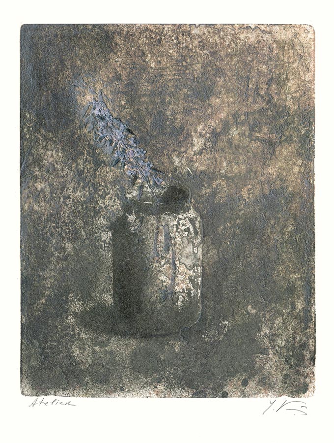 Yuri-Kuper-Estampe-Lithographie-Lilas-d-automne-Bouquinerie-de-l-institut,-Paris-1993
