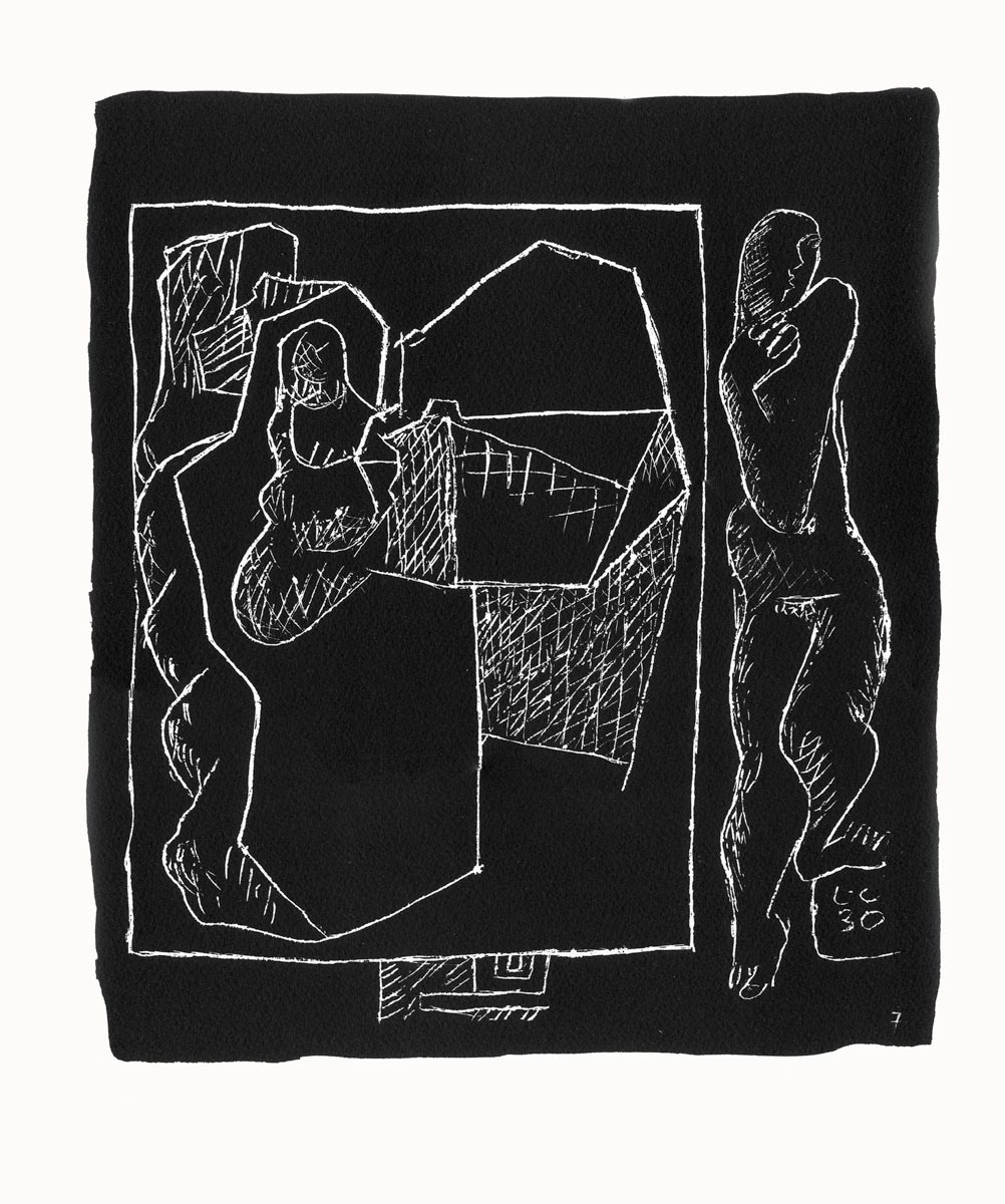  Le Corbusier, Lithographie, -Entre-deux (pl.07)-, 1964