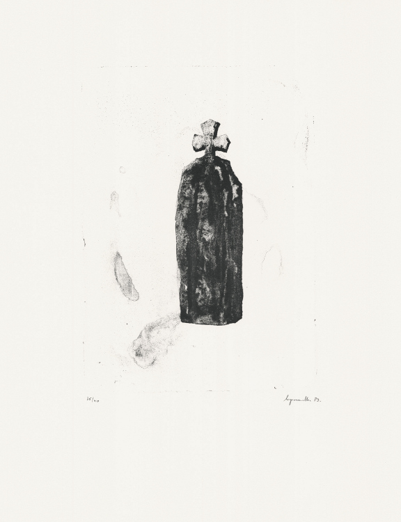 Loïc Le Groumellec, Lithographie, -Mégalithe-, 1989