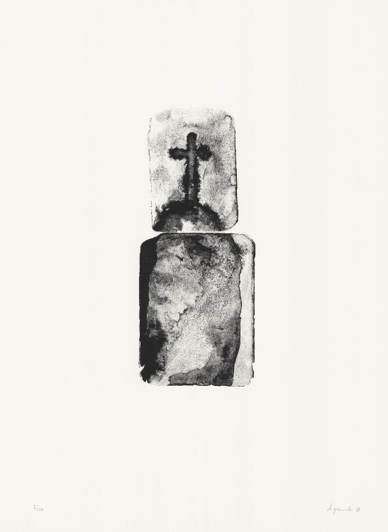 Loïc Le Groumellec, Lithographie, -Mégalithe-, 1989