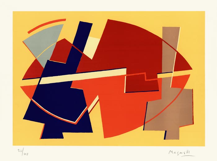 Alberto Magnelli, Lithographie, -Sans titre-, 1958