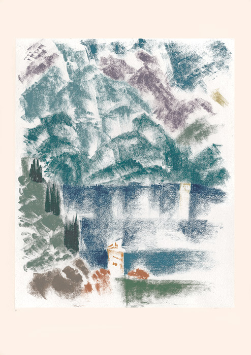 André Masson, Lithographie, -Lac de Come (Voyage à Venise)-, 1952