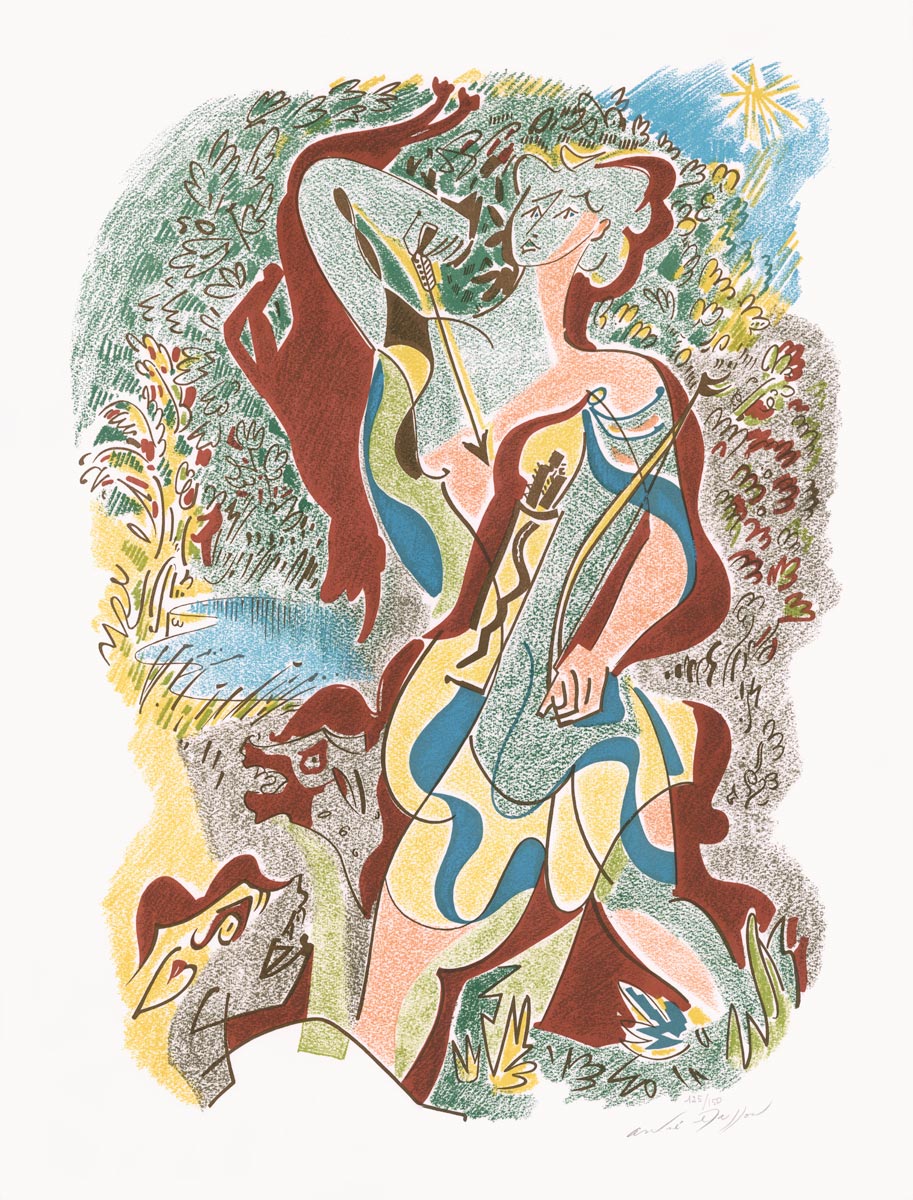 André-Masson-Estampe-Lithographie-Sonnets-Louise-Labé-André-Sauret,-Monte-Carlo-1972