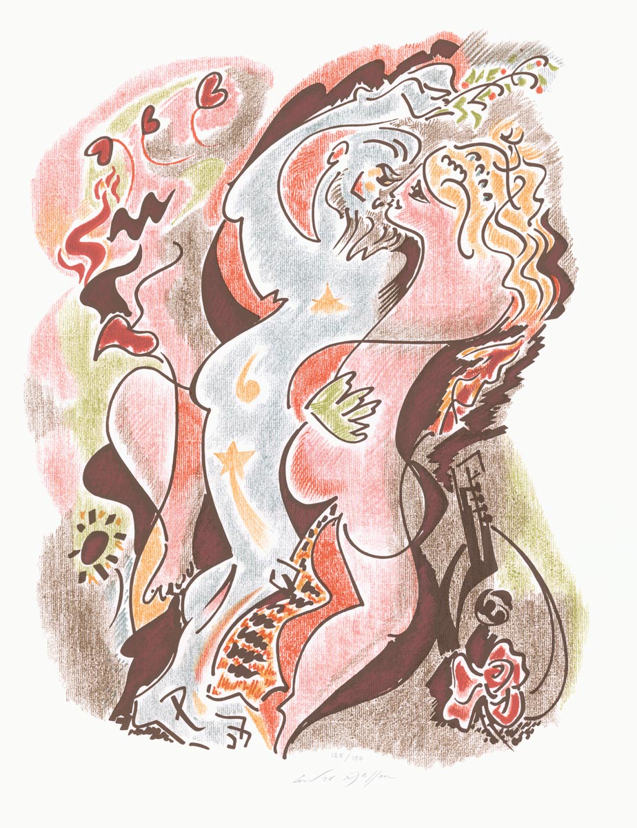 André-Masson-Estampe-Lithographie-Sonnets-Louise-Labé-André-Sauret,-Monte-Carlo-1972