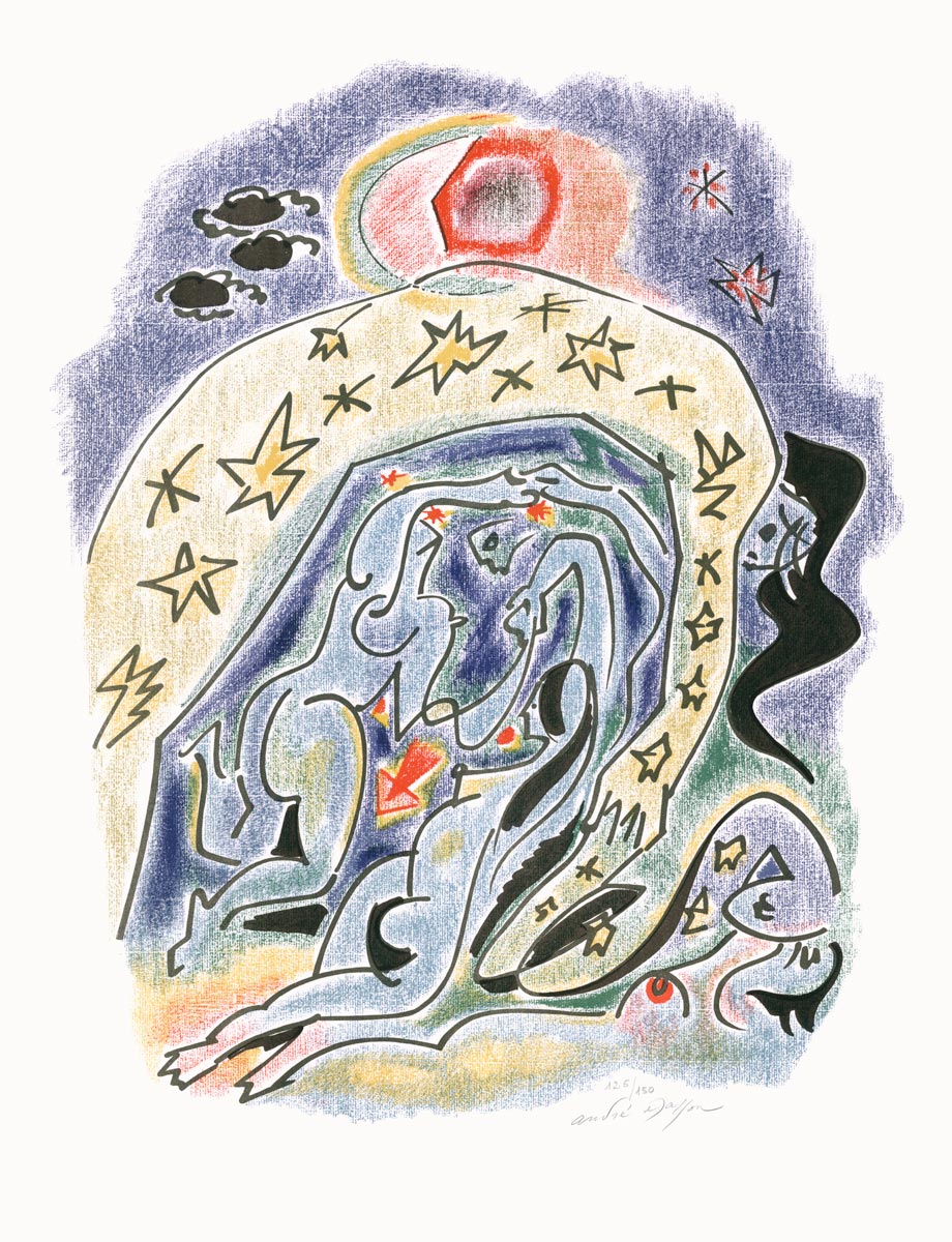 André Masson, Lithographie, -Sonnets Louise Labé-, 1972