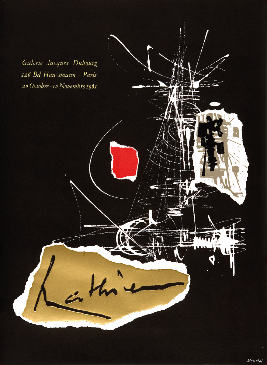 Georges-Mathieu-Affiche-Lithographie-Mathieu-Galerie-Jacques-Dubourg,-Paris,-20-octobre---10-novembre-1961