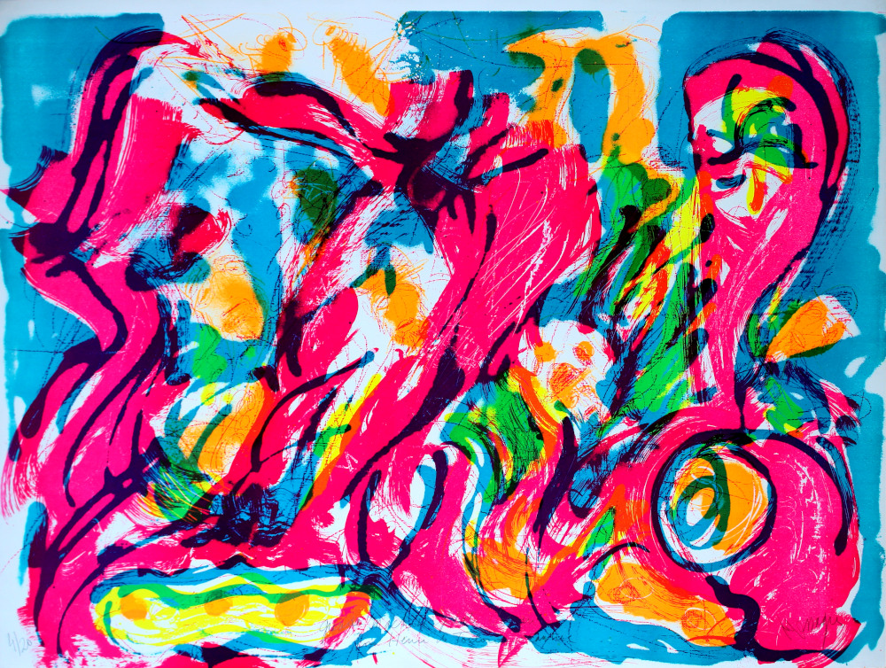 Jean Messagier, Lithographie, -Grande machine plate voirin Henri de Toulouse Lautrec-, 1990