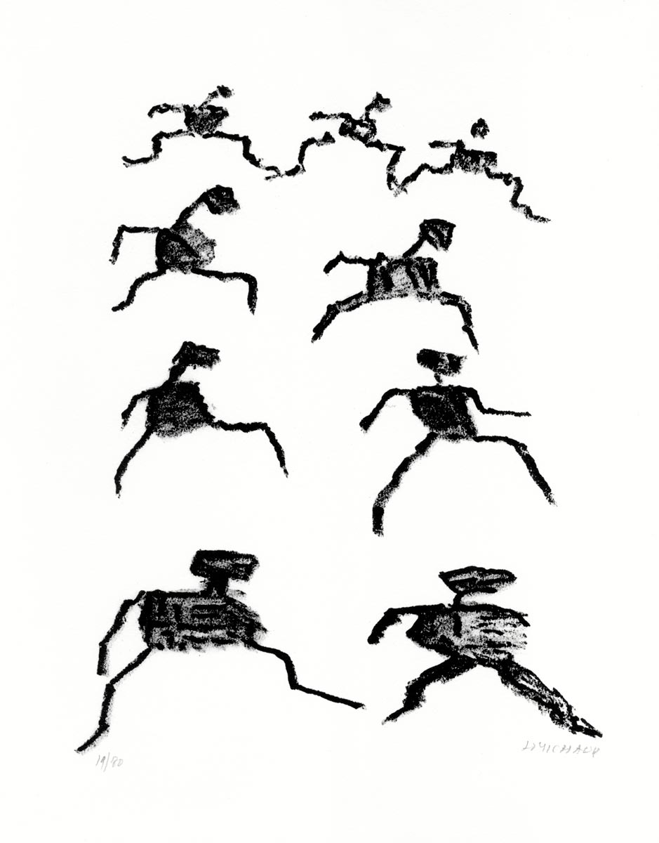 Henri Michaux, Lithographie, -Par la voie des rythmes-, 1974