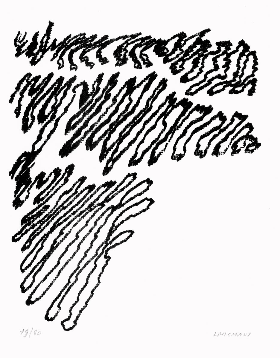 Henri Michaux, Lithographie, -Par la voie des rythmes-, 1974