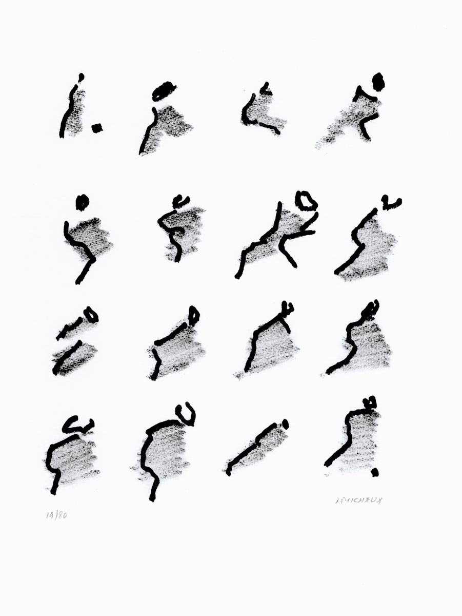 Henri Michaux, Lithographie, -Par la voie des rythmes-, 1974